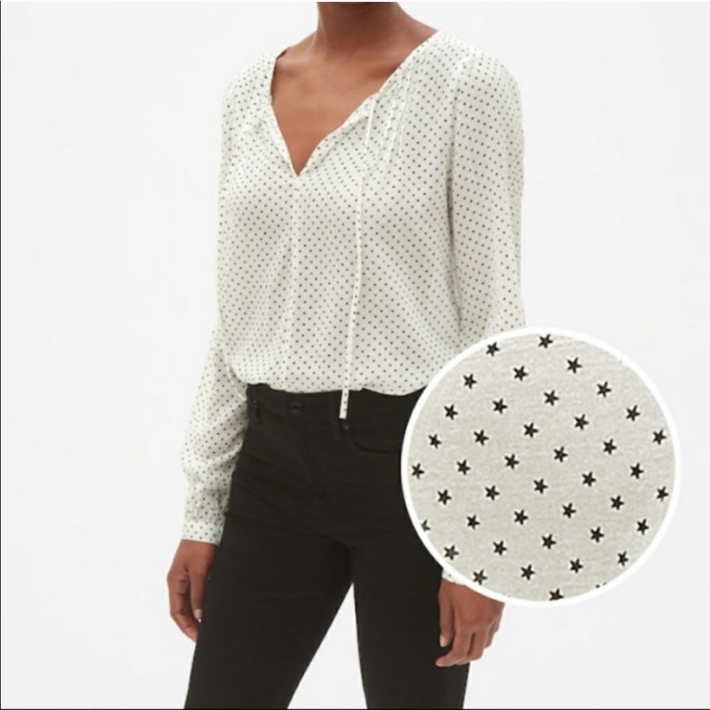 Gap Split Neck Star Top Boho Blouse NEW W/TAGS